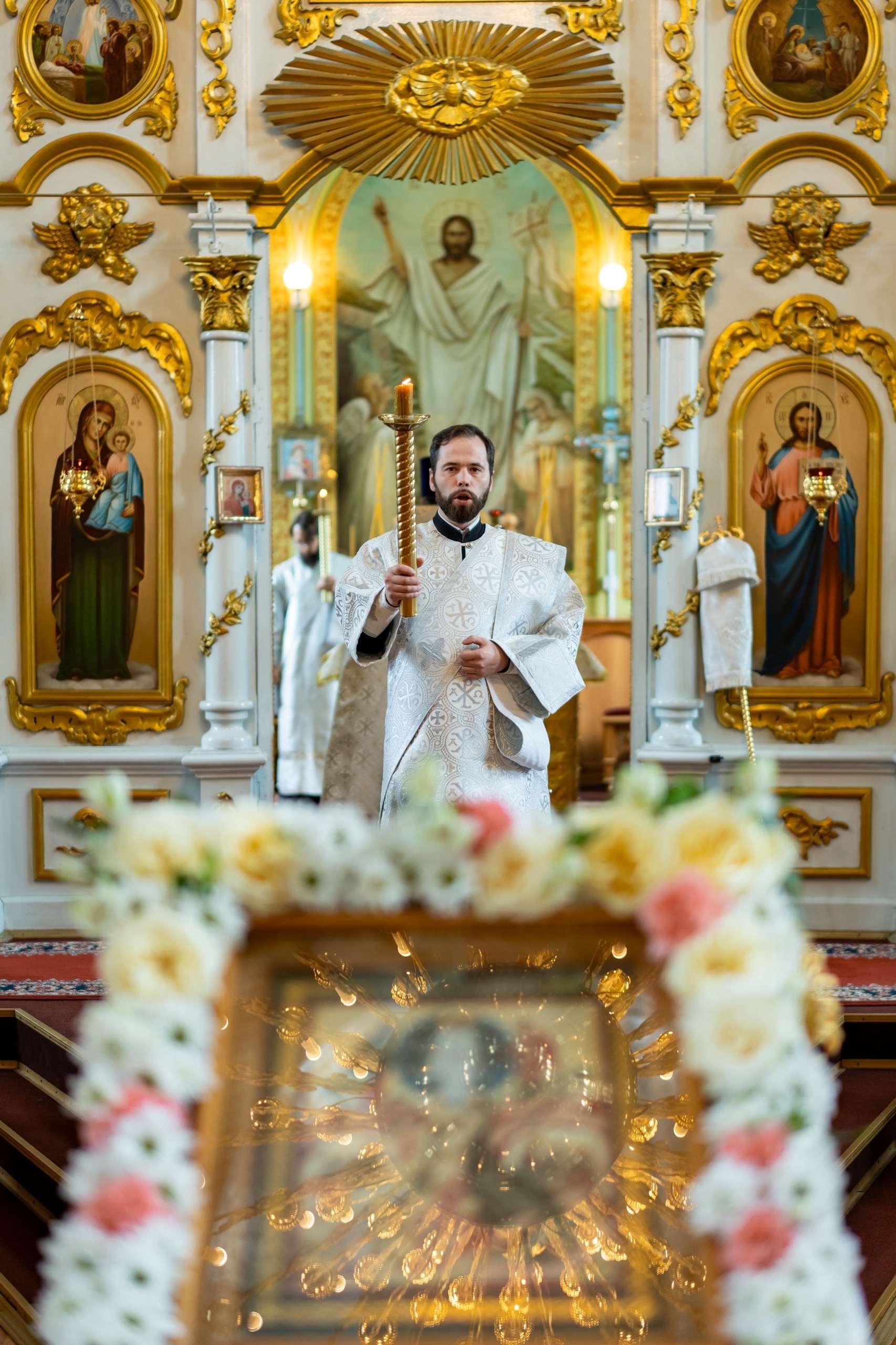 Всенощное бдение в канун Преображения господня в Никольском соборном храме г. Сатка
