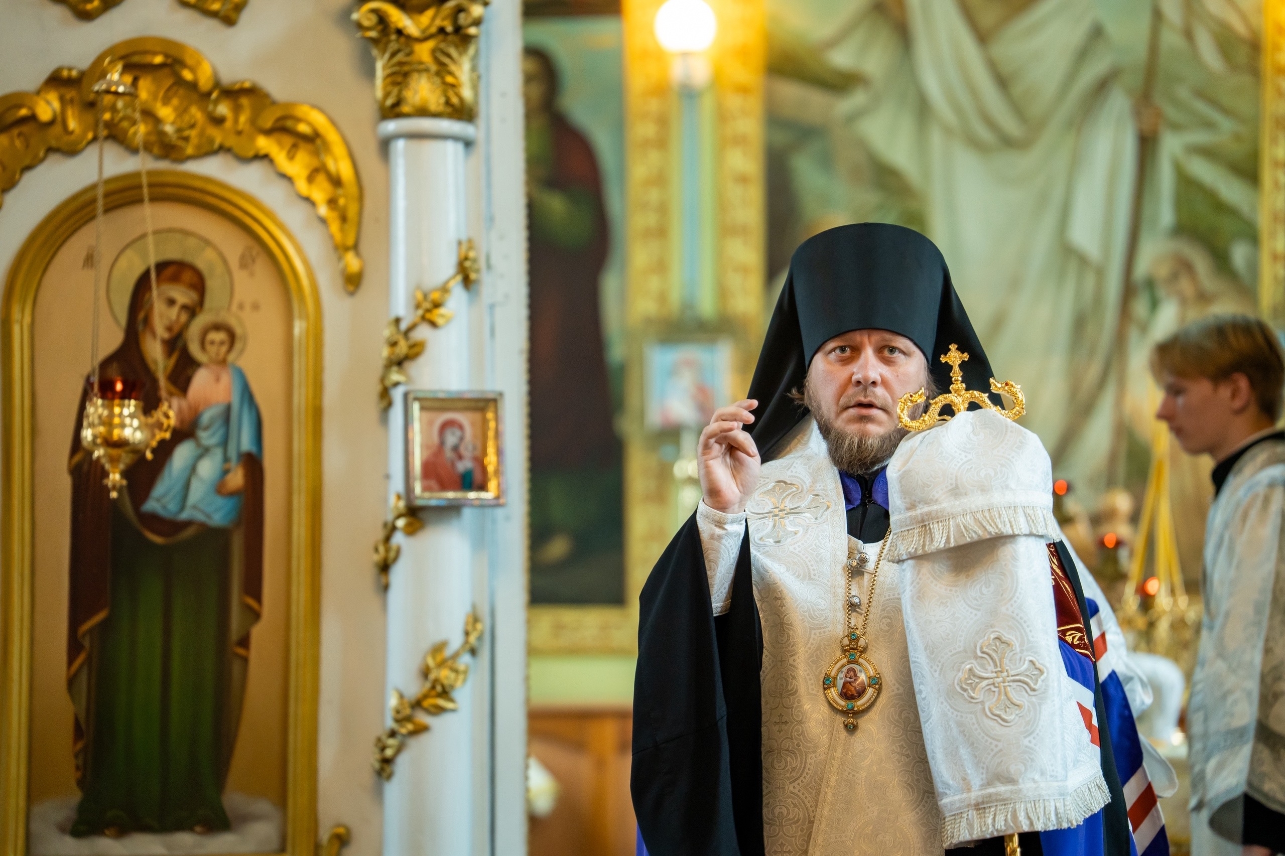 Всенощное бдение в канун Преображения господня в Никольском соборном храме г. Сатка