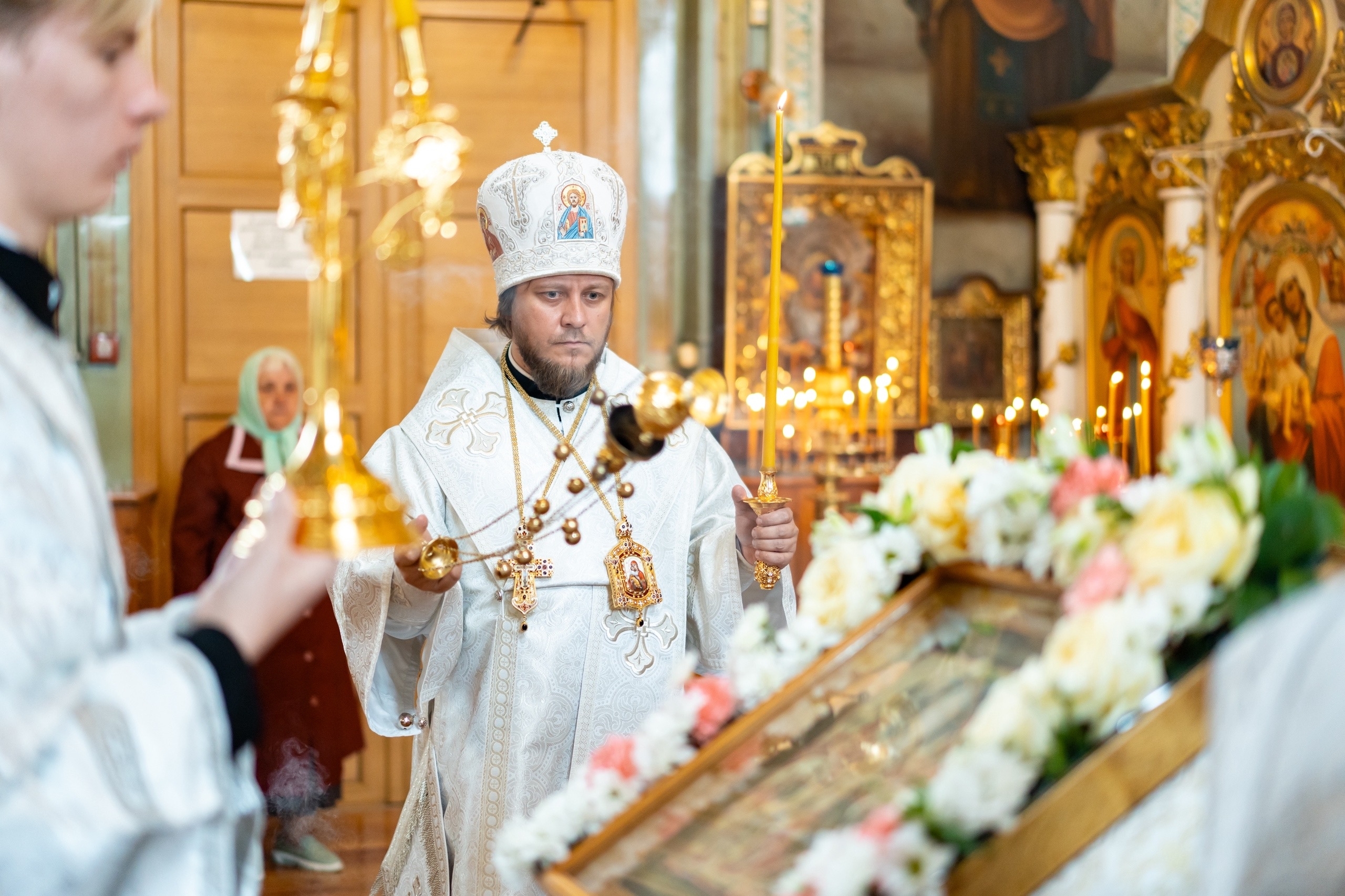 Всенощное бдение в канун Преображения господня в Никольском соборном храме г. Сатка