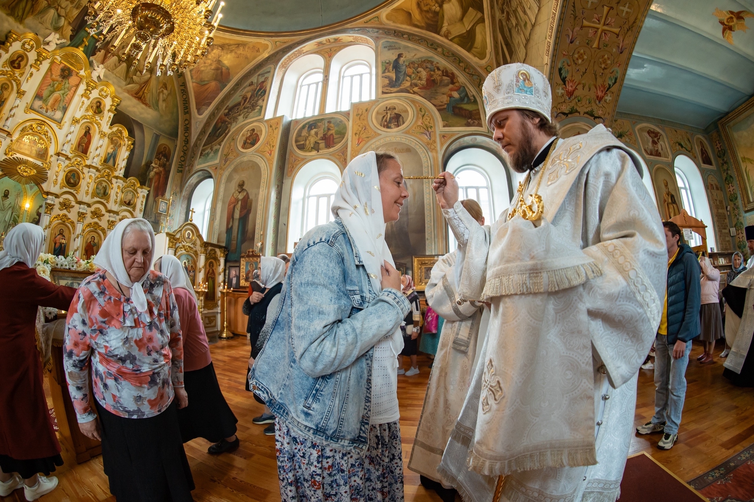 Всенощное бдение в канун Преображения господня в Никольском соборном храме г. Сатка