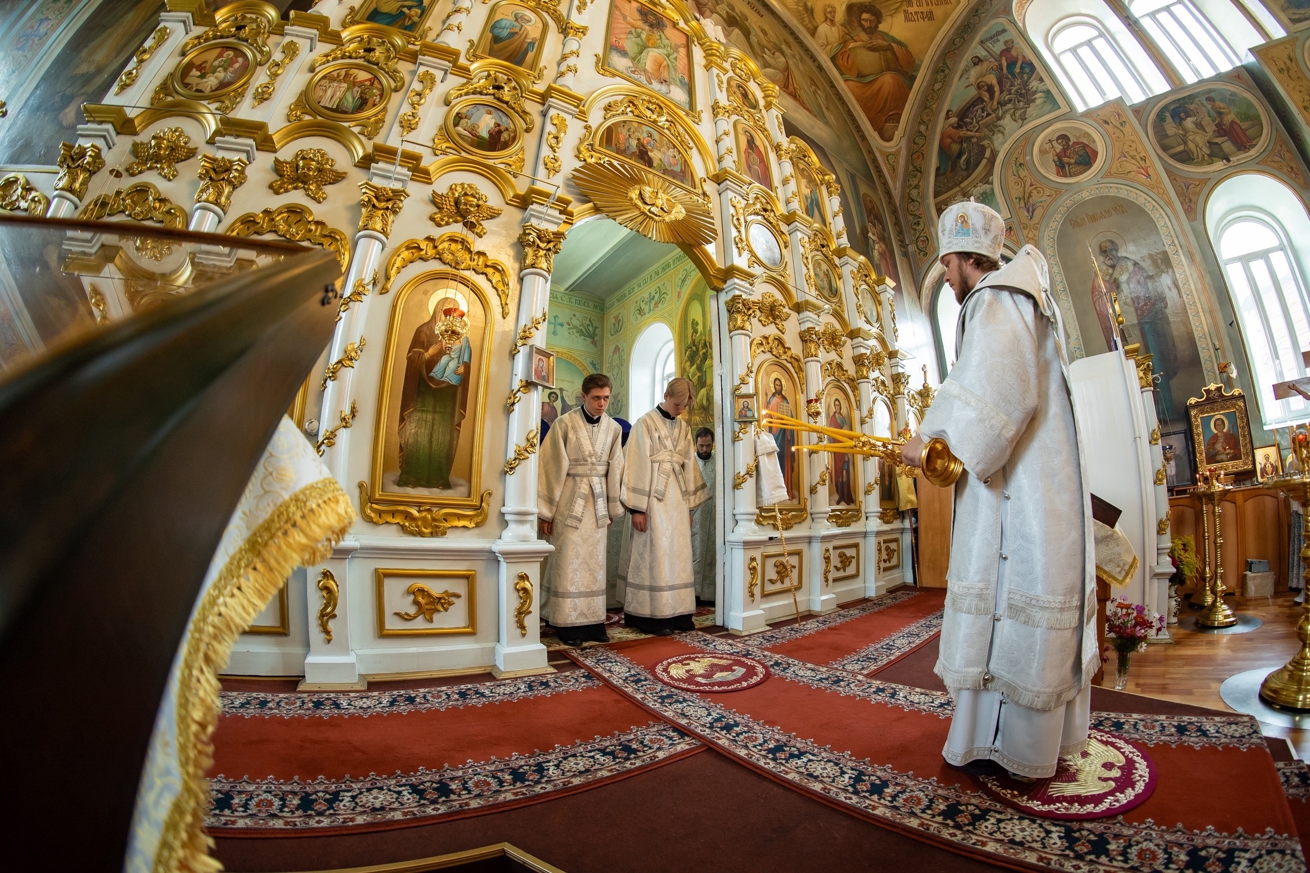 Всенощное бдение в канун Преображения господня в Никольском соборном храме г. Сатка