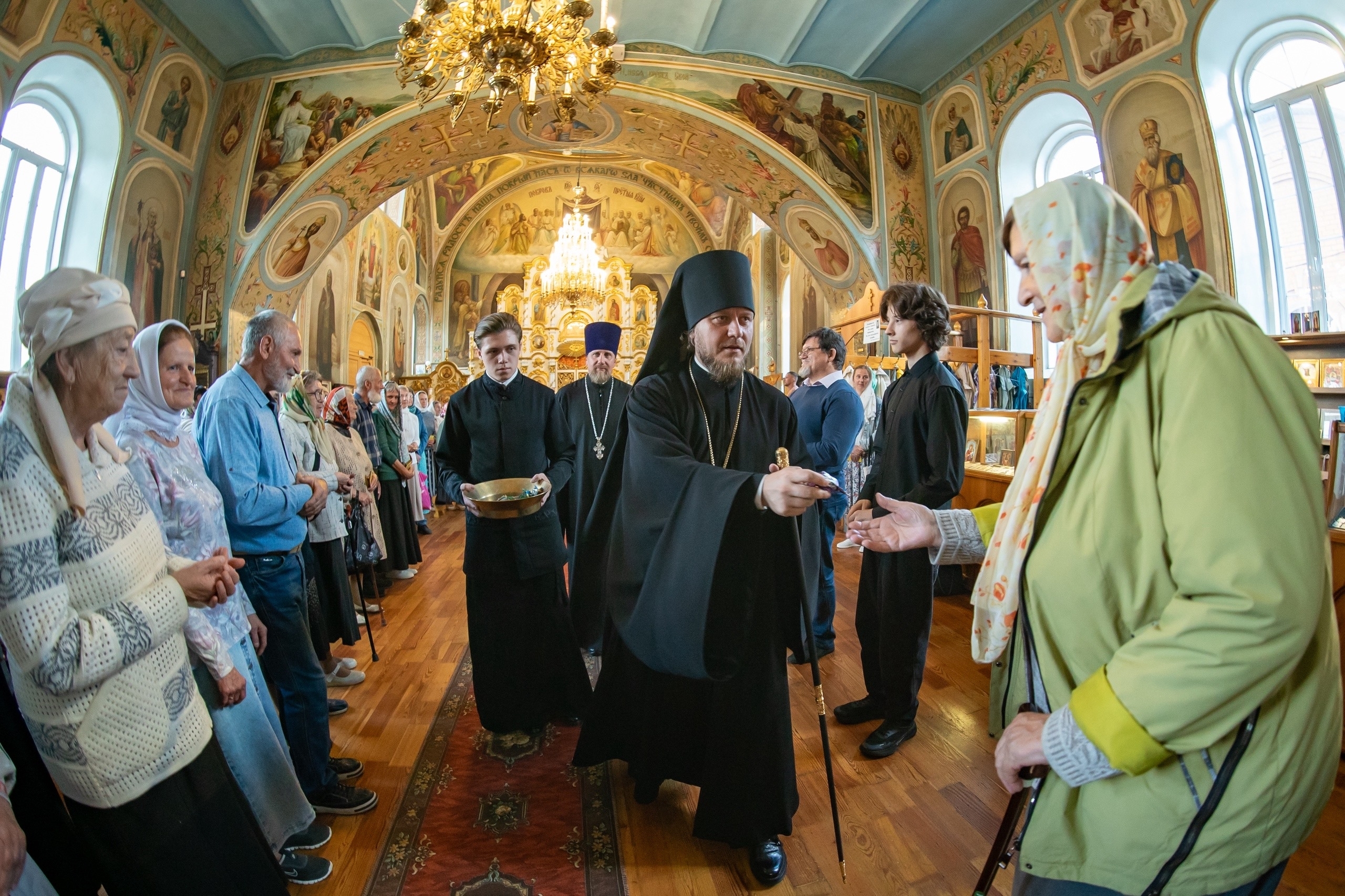 Всенощное бдение в канун Преображения господня в Никольском соборном храме г. Сатка